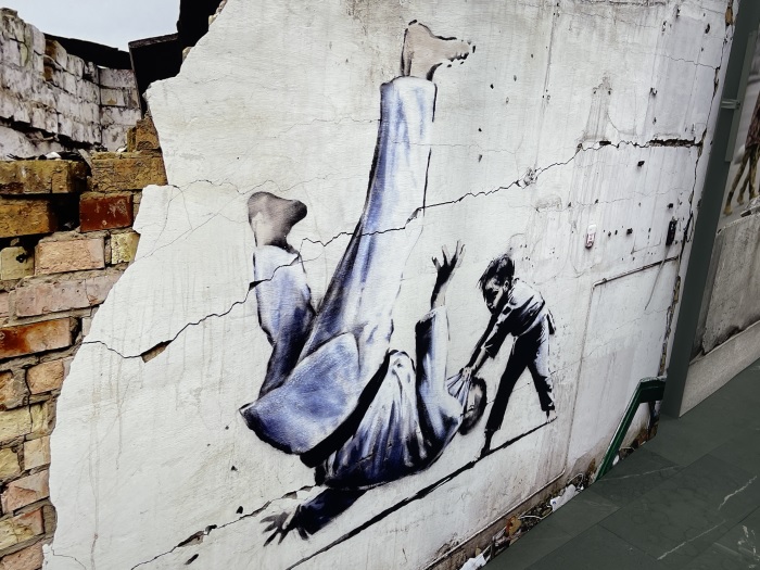 Banksy's Judo was on display at the National Horseracing Museum in Newmarket as part of Mutiny in Colour