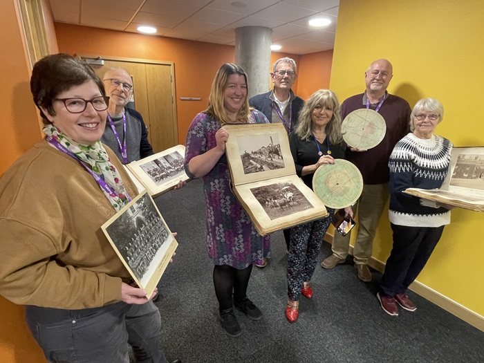 West Suffolk councillors Diane Hind, Richard O'Driscoll, Cliff Waterman and Ian Shipp with Suffolk Regiment Museum Curator Claire Wallace, Suffolk County Councillor Cllr Nadia Cenci, and museum archivist Jean Deathridge