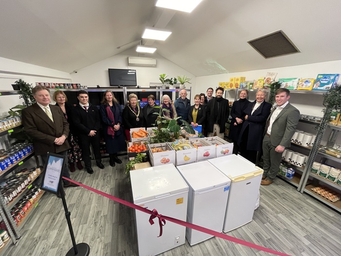 The Community Pantry Shop has been launched by The Racing Centre with support from West Suffolk Council including £28,000 from money allocated to the Council from the Government’s UK Shared Prosperity Fund.